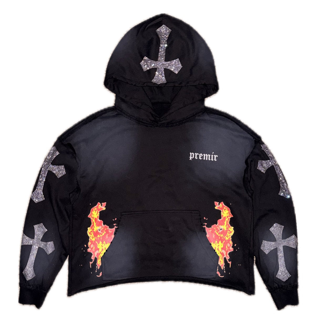 Cropped “SANTO FUEGO” Hoodie