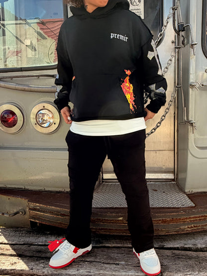 Cropped “SANTO FUEGO” Hoodie