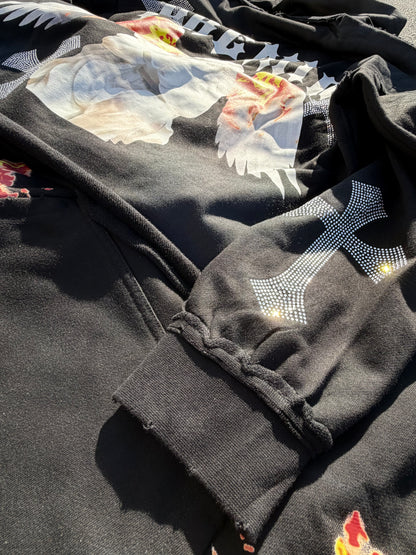 Cropped “SANTO FUEGO” Hoodie